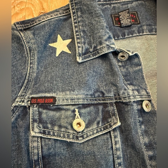US Polo Assn Jean Jacket American Flag Deocr Women's L - Picture 6 of 9